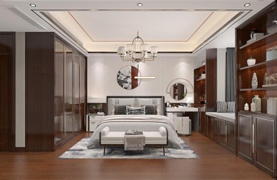 新中式卧室3D模型下载